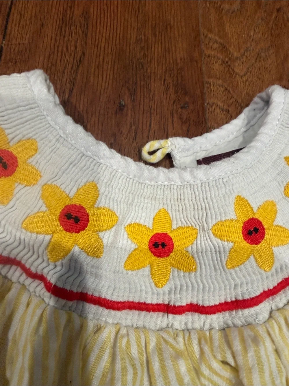 Cactus Yellow Stripe Smocked Dress